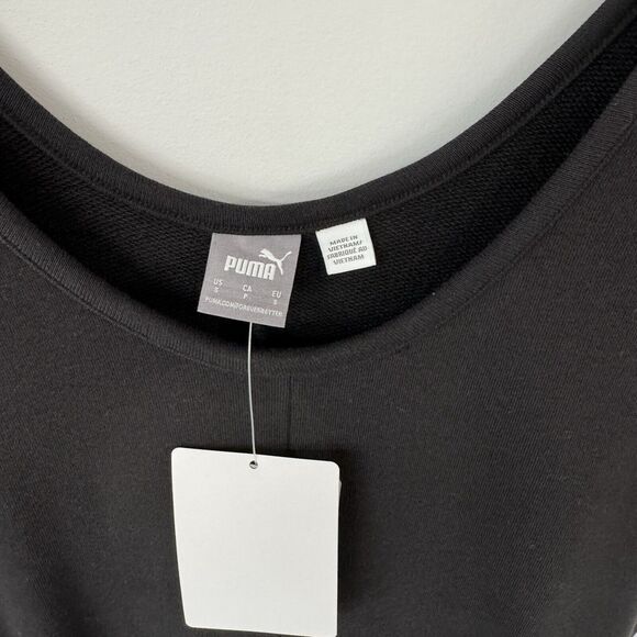 PUMA Glowing Romper Shorts Sleeveless Pockets Sporty Terry Knit Black Small NWT - Picture 6 of 12